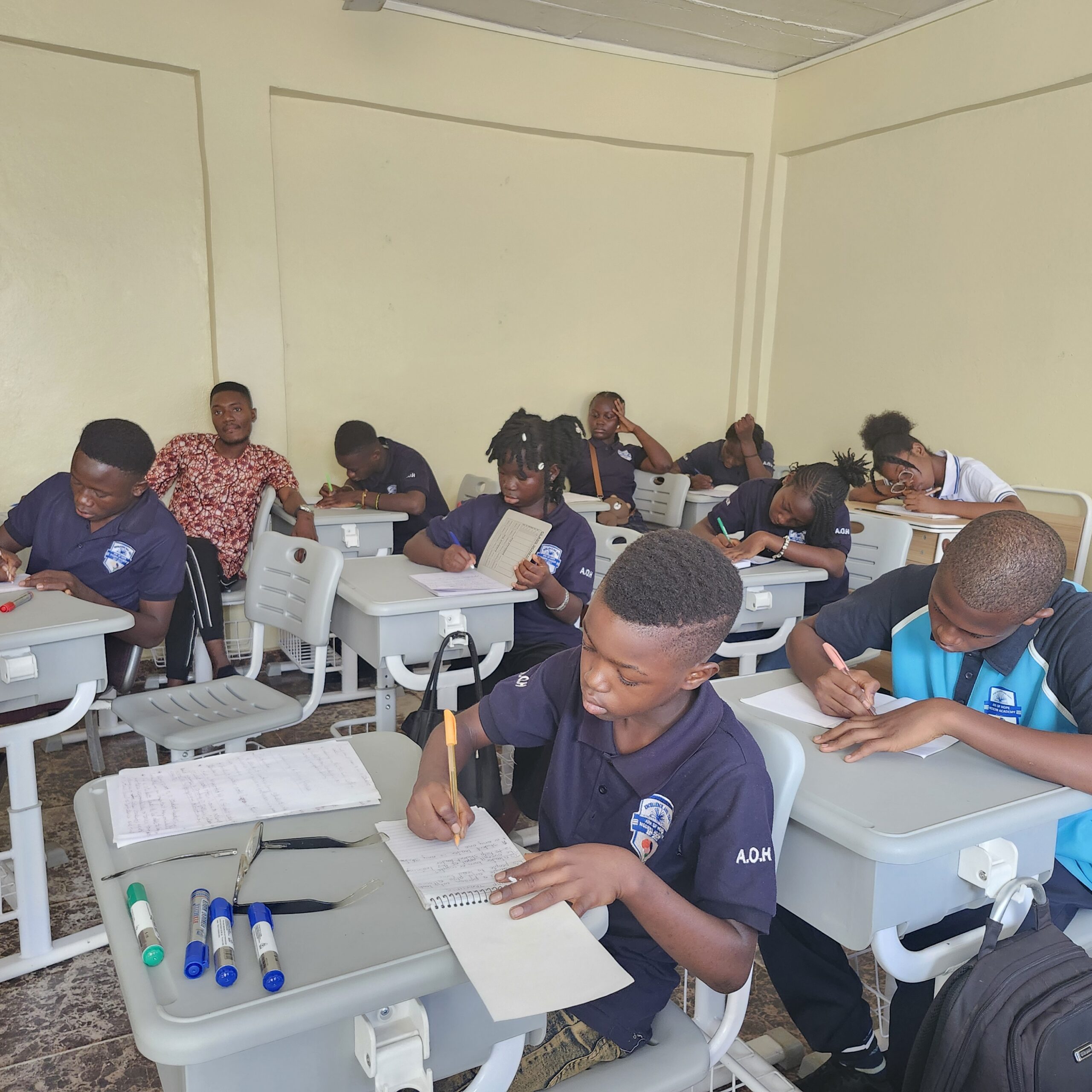 Ark of Hope Modern Academy students working at desks in a classroom