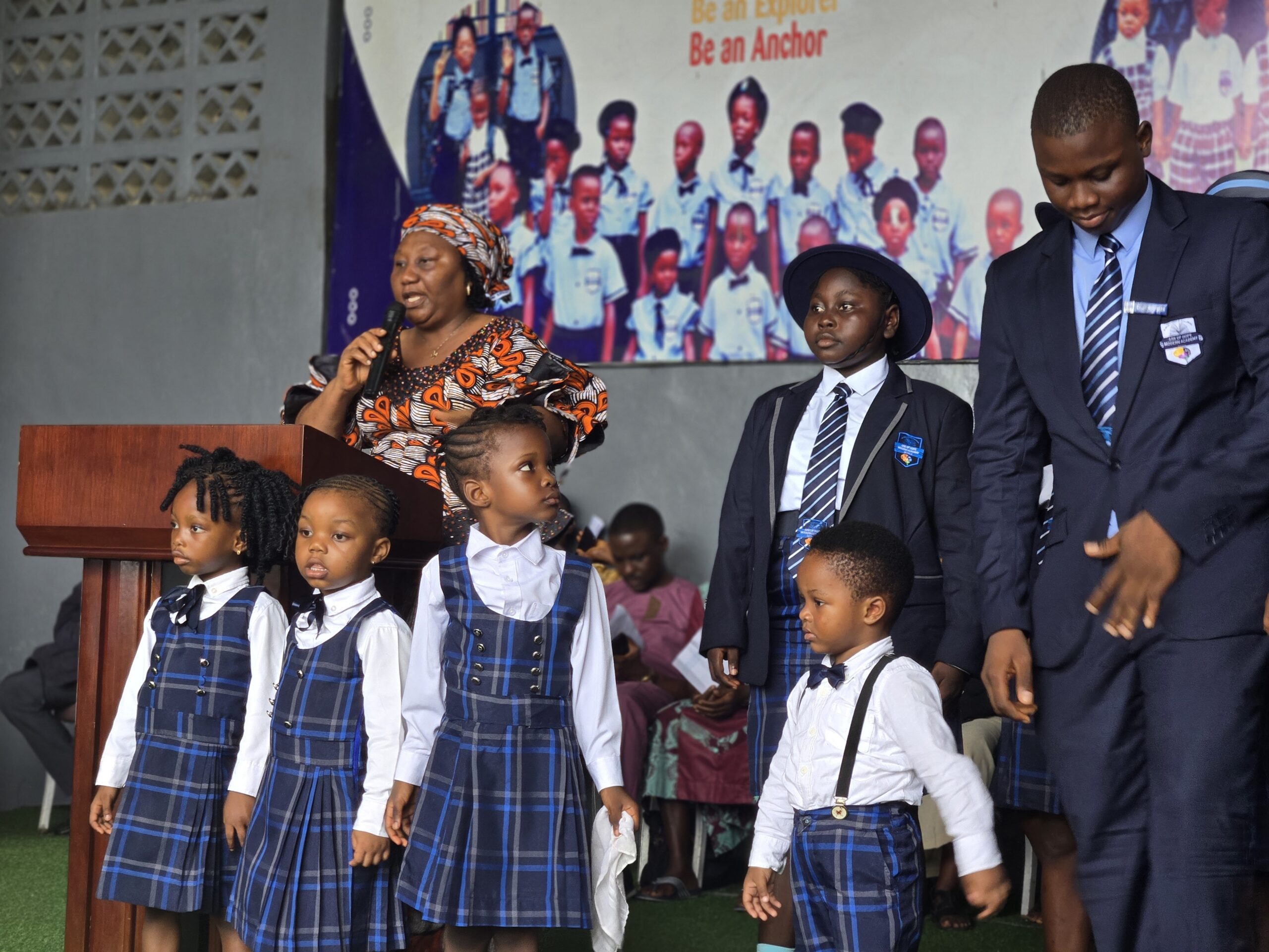 Ark of Hope Modern Academy students and staff at a school event