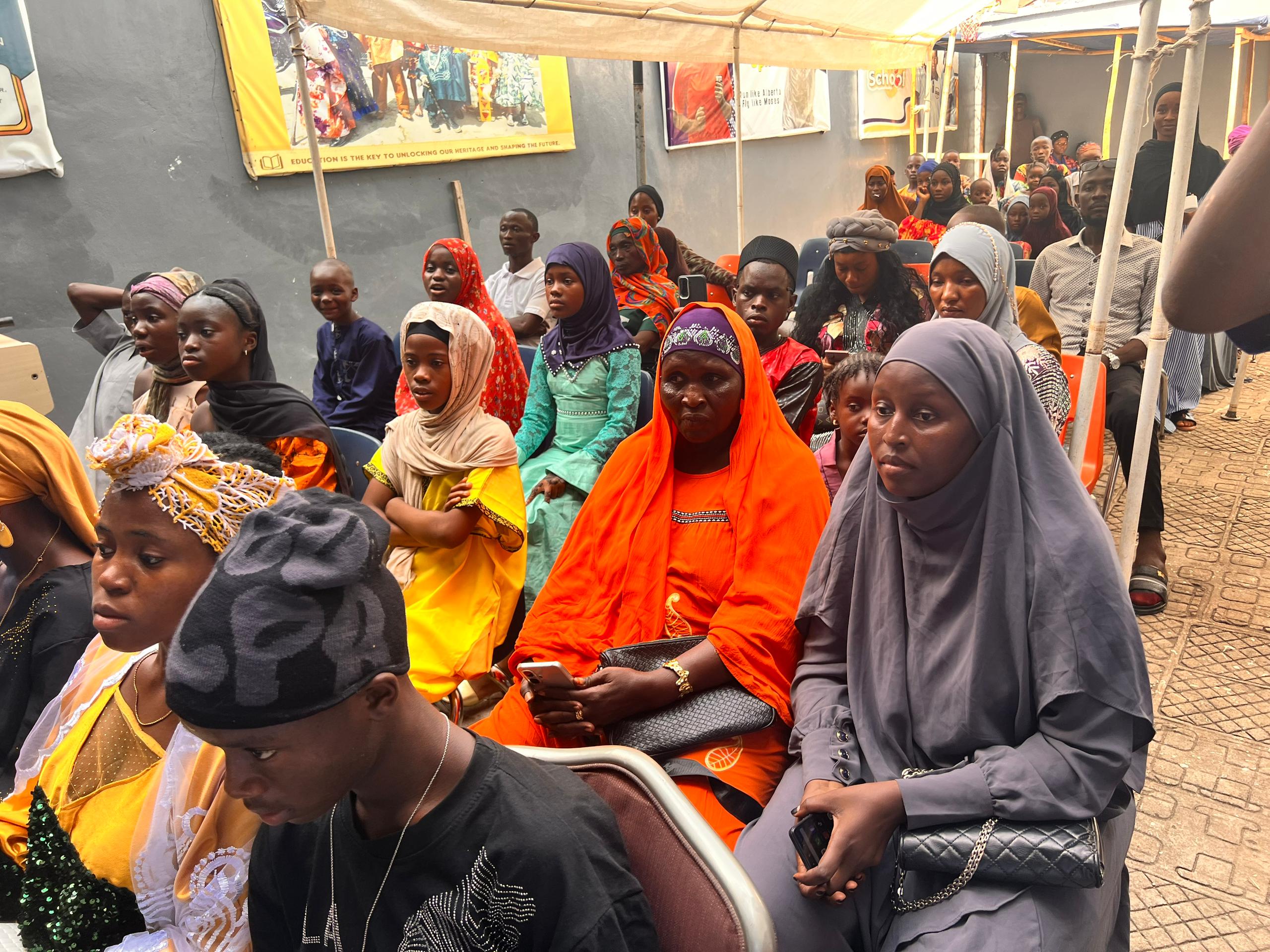 Students and community members gathered at an Ark of Hope school cultural event