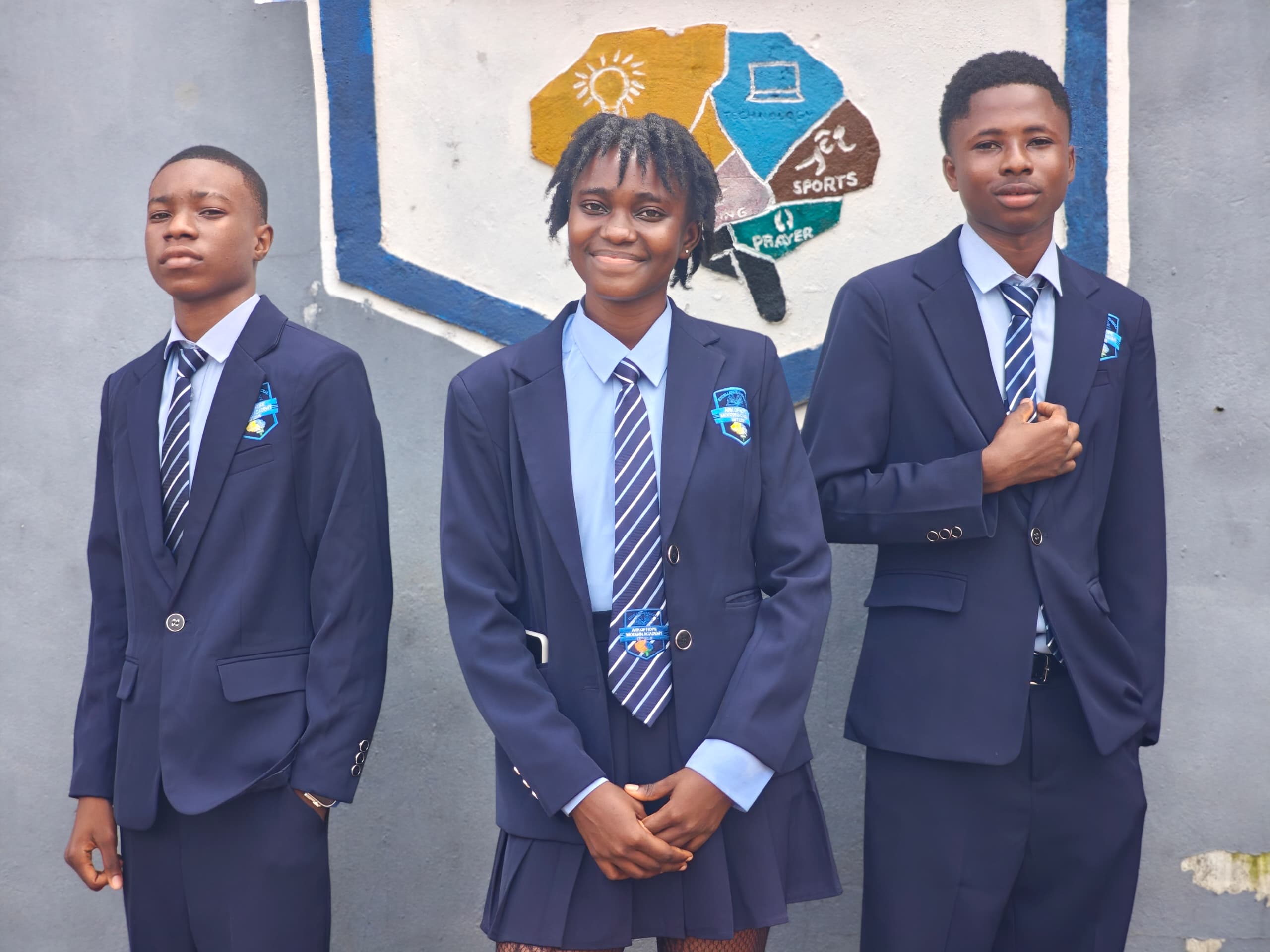 Ark of Hope senior students in school uniform